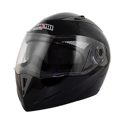 CASCO ABATIBLE DOBLE MICA DOT LISO NEGRO BRILLO M