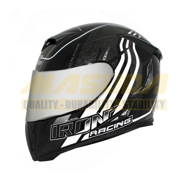 CASCO CERRADO IR-311 DOT MICA IRIDIUM ALPHA BLANCO  L