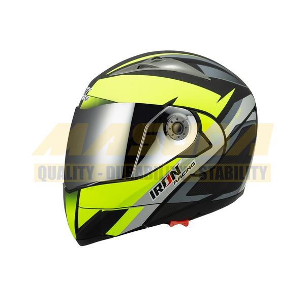 CASCO ABATIBLE DOBLE MICA DOT DANT NEON-AMARILLO M