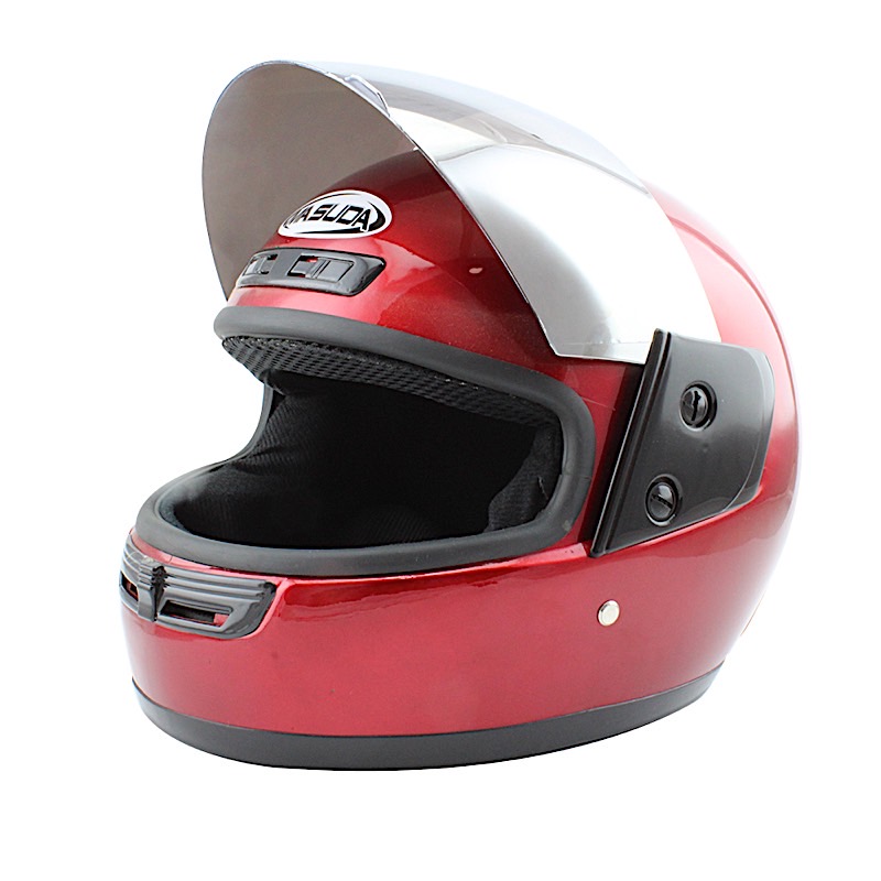 CASCO CERRADO LISO MSD-106 ROJO MICA TRASPARENTE L