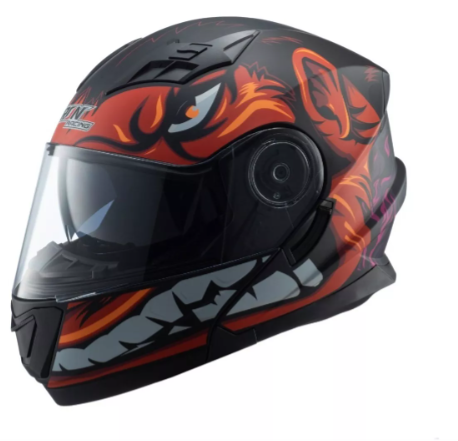 CASCO ABATIBLE DOBLE MICA DOT  IR-190 KING BEST ROJO MATE M