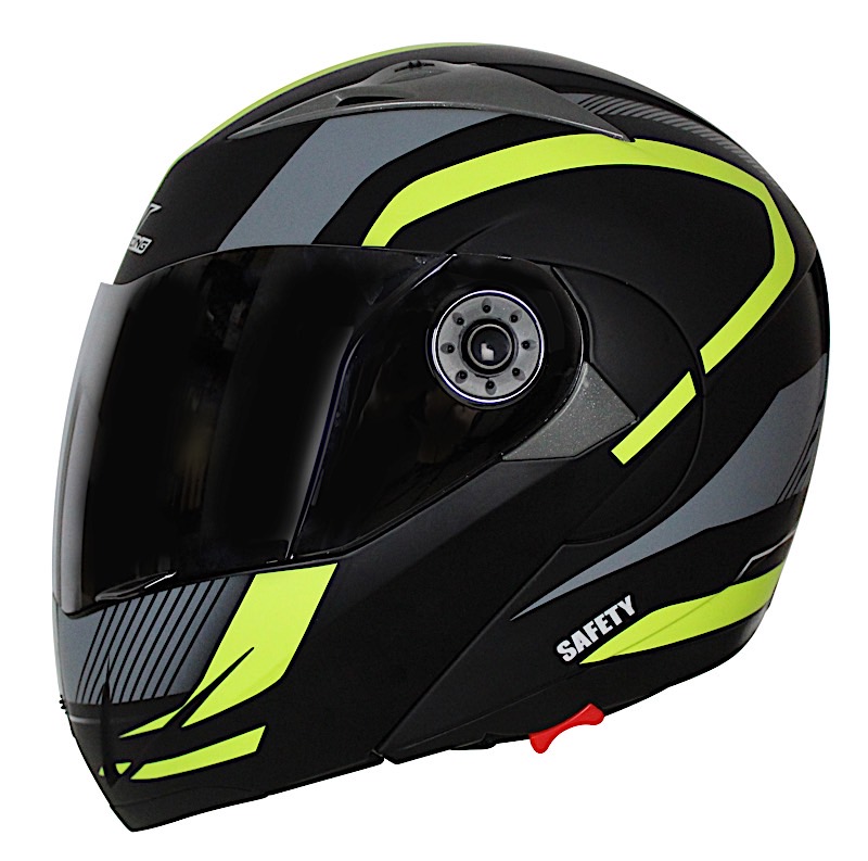 CASCO ABATIBLE DOT IR-105 NEGRO MATE NEON VERDE M