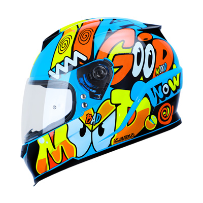 CASCO SHAFT SH502 AZUL AMARILLO LAZY CERRADO M