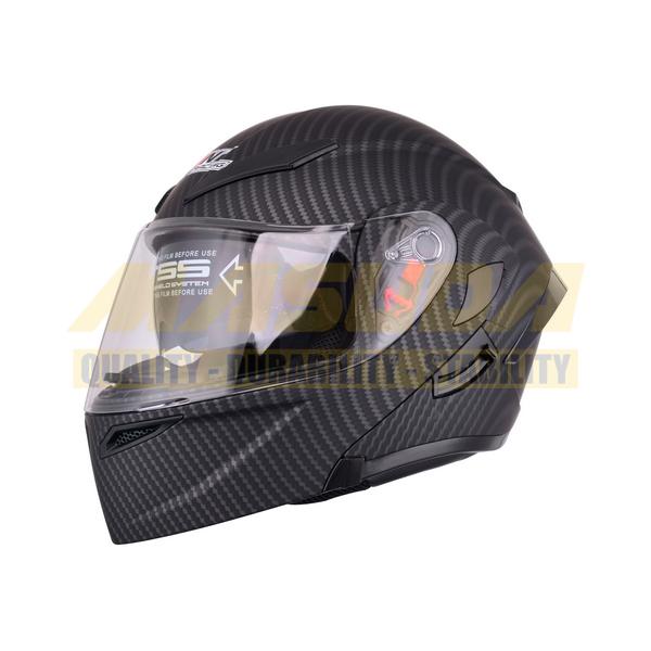 CASCO ABATIBLE DOBLE MICA DOT DARK PHOENIX FIBRA CARBON MATE M