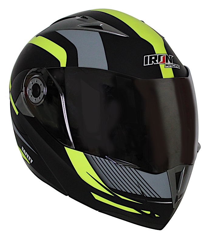 CASCO ABATIBLE DOT IR-105 NEGRO MATE NEON VERDE XXL